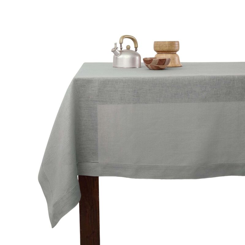 Solino Home 100% Pure Linen Tablecloth - Classic Hemstitch