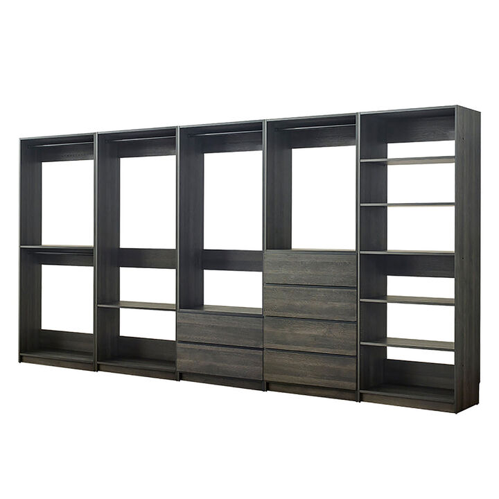 Prosper Gray Freestanding Walk in Wood Closet System