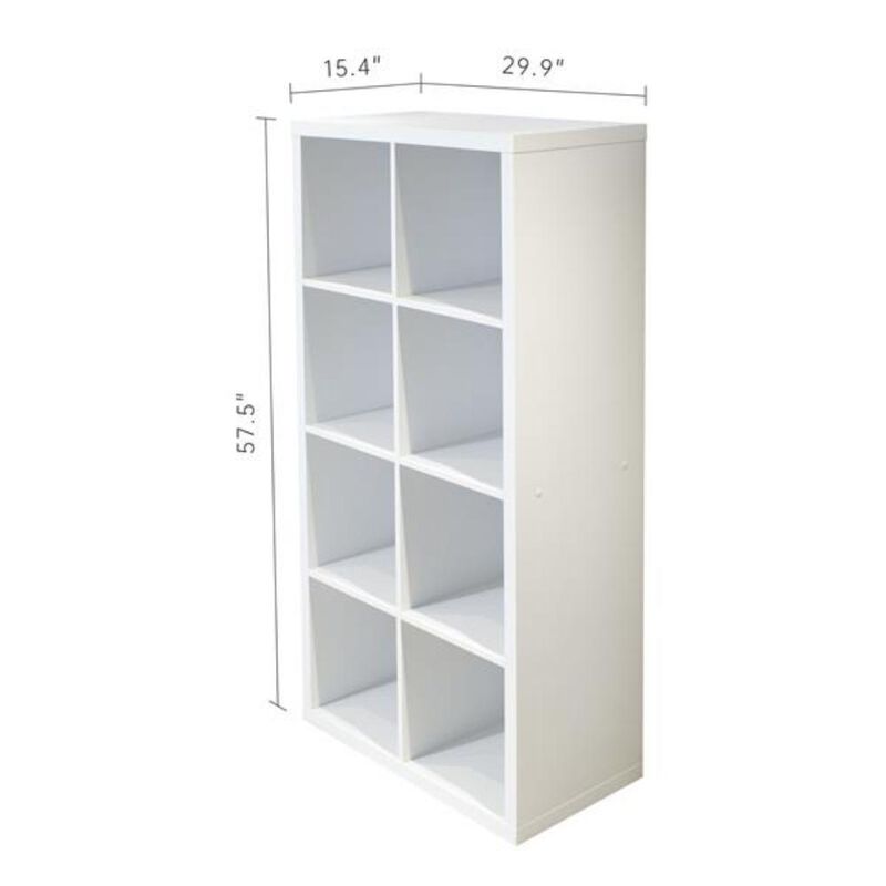 8-Cube Organizer Storage with Open Back Shelves for Versatile Home & Office Organization