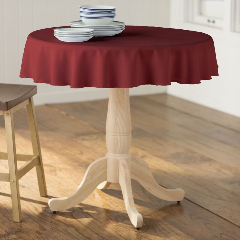 Polyester Poplin Round Tablecloth 58 Inch Dining Table Cover image number 1
