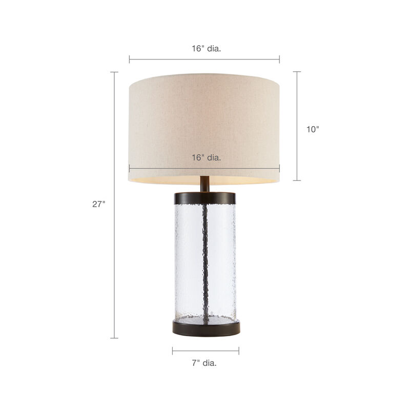 Streamdale Macon Glass Cylinder Table Lamp