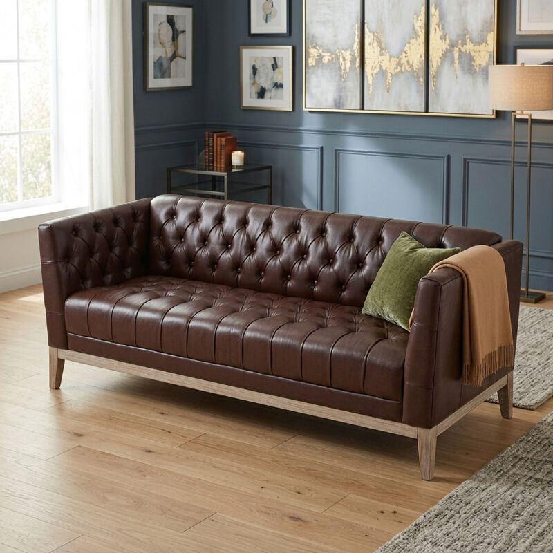 Jitrap Mid Century Modern Chesterfield Sofa image number 1