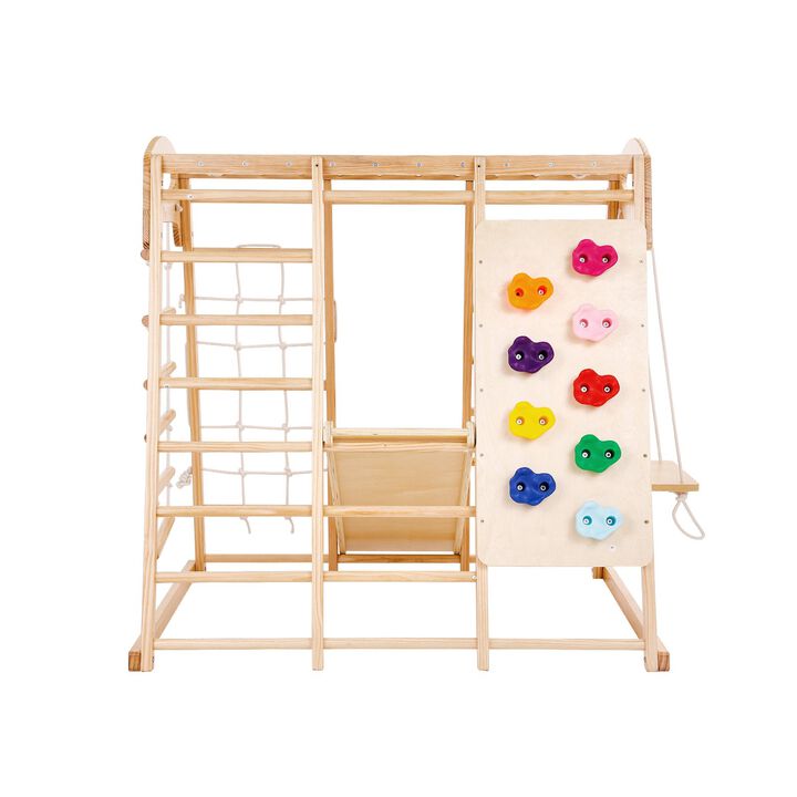 7 in 1 Toddler Indoor Jungle Gym with Slide Swing Climbing Wall