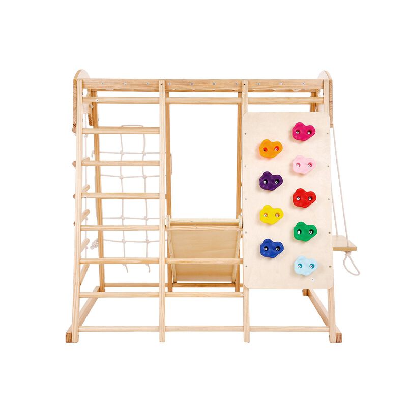 7 in 1 Toddler Indoor Jungle Gym with Slide Swing Climbing Wall image number 0