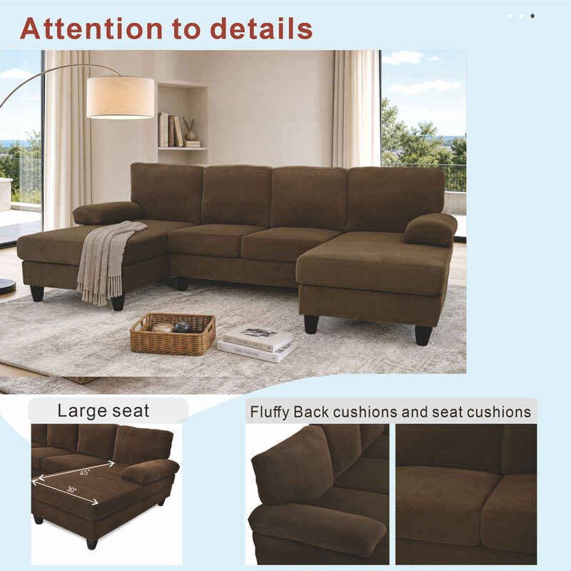 Kunfip upholstery U-Shaped Sofa image number 5