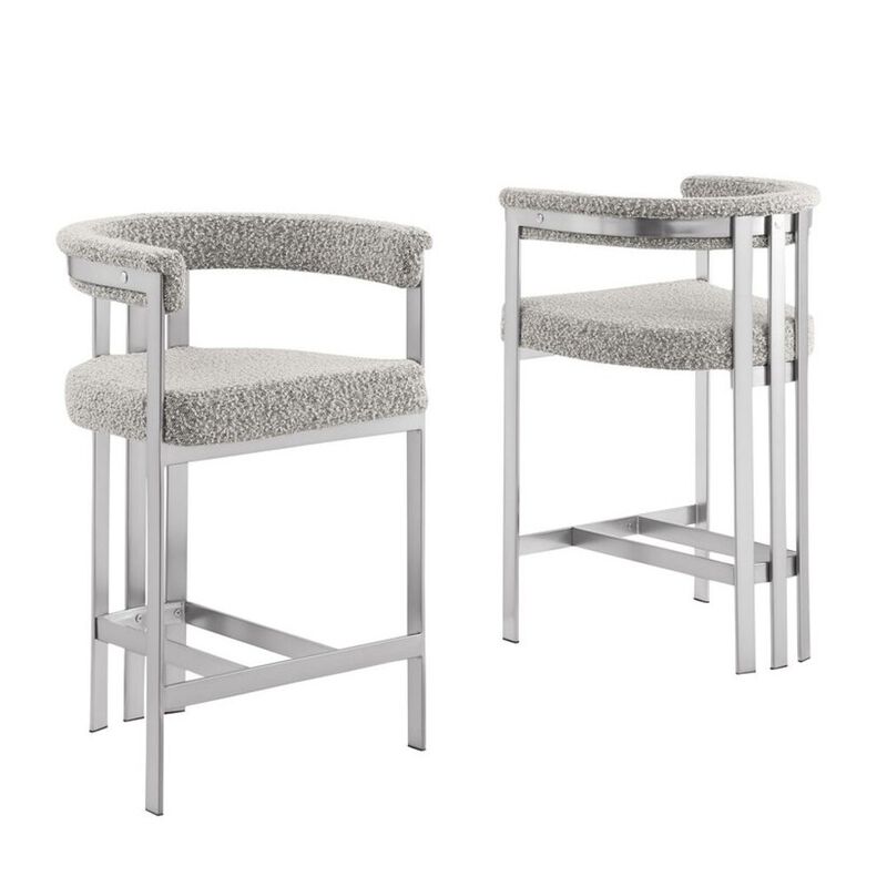 Best Quality Furniture Glam gatsby Rich gray counter height chairs- Set of 2