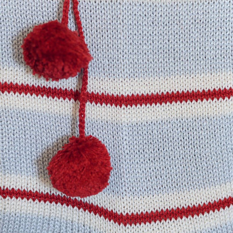 Thin Striped Rib-Cuff Stocking - Grey image number 3