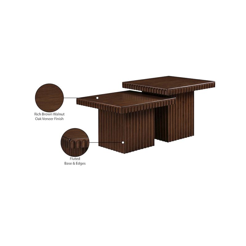 Meridian Furniture Spencer Brown Oak Veneer Coffee Table