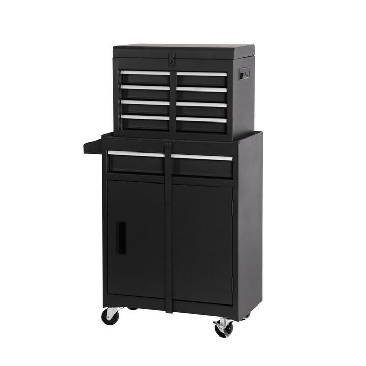 ELEMENT ACE 5-Drawer Rolling Tool Storage Cabinet with Detachable Top Tool Box, Lockable Wheels, Adjustable Shelf, Locking Mechanism and 154 Included Tools for Garage Workshop