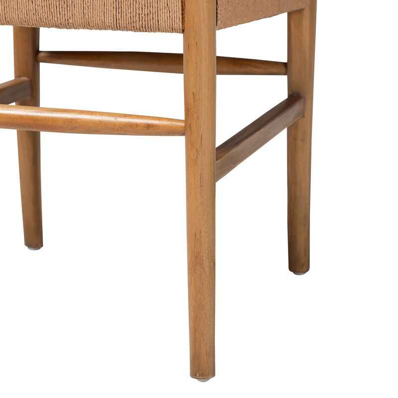 bali & pari Alva Paper Loom Woven 2-Piece Dining Chair Set - Handwoven Side Chair with Mahogany Wood Frame for Kitchen or Dining Room image number 4