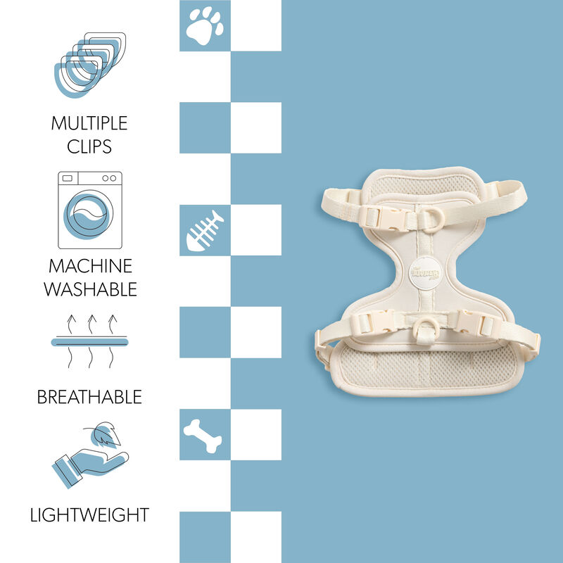 Arlo Adjustable Soft Padded No Pull Pet Harness with 3 Buckles and 3 Leash Clips