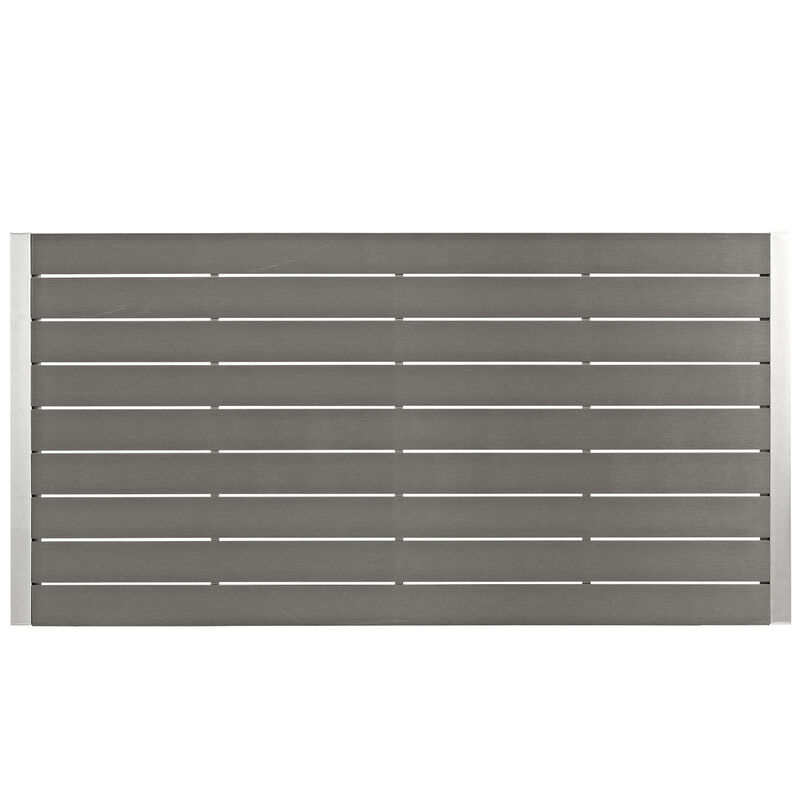Modway - Shore Outdoor Patio Aluminum Dining Table Silver Gray image number 2
