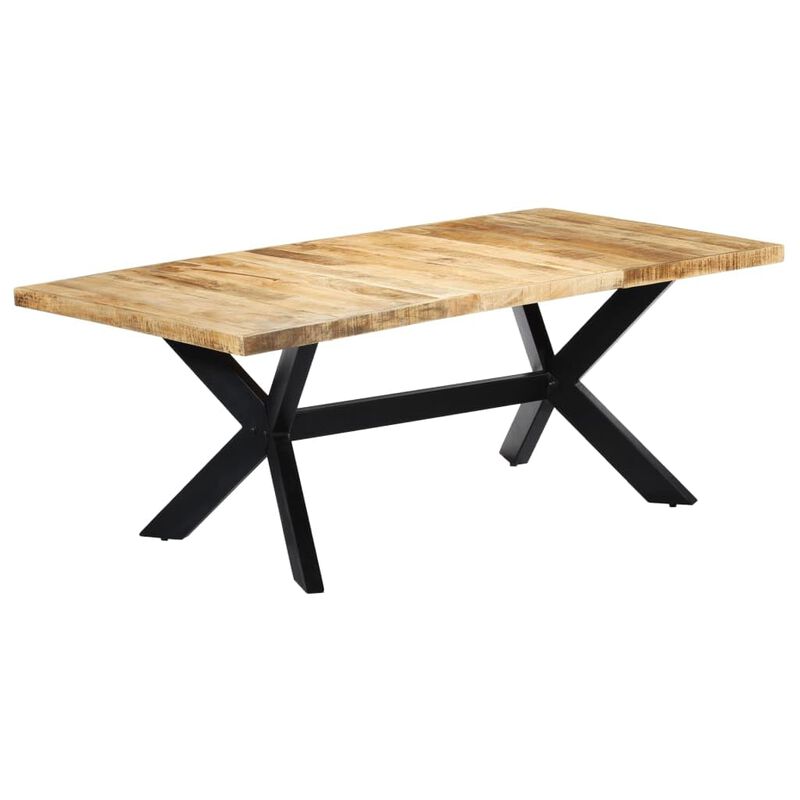 vidaXL Dining Table White 78.7"x39.4"x29.5" Solid Mango Wood image number 0