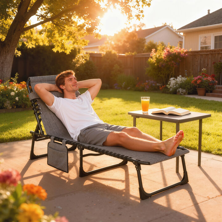 Hivvago 5-Position Outdoor Lounge Chair for Patio & Pool