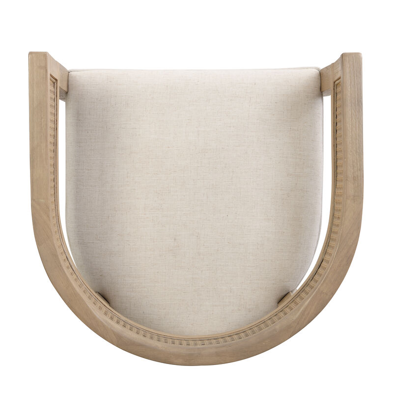 Christopher Knight Home Ember 19.75" Seat Height Upholstered Rubberwood Tub Dining Chairs with Cane Back(Set of 2)