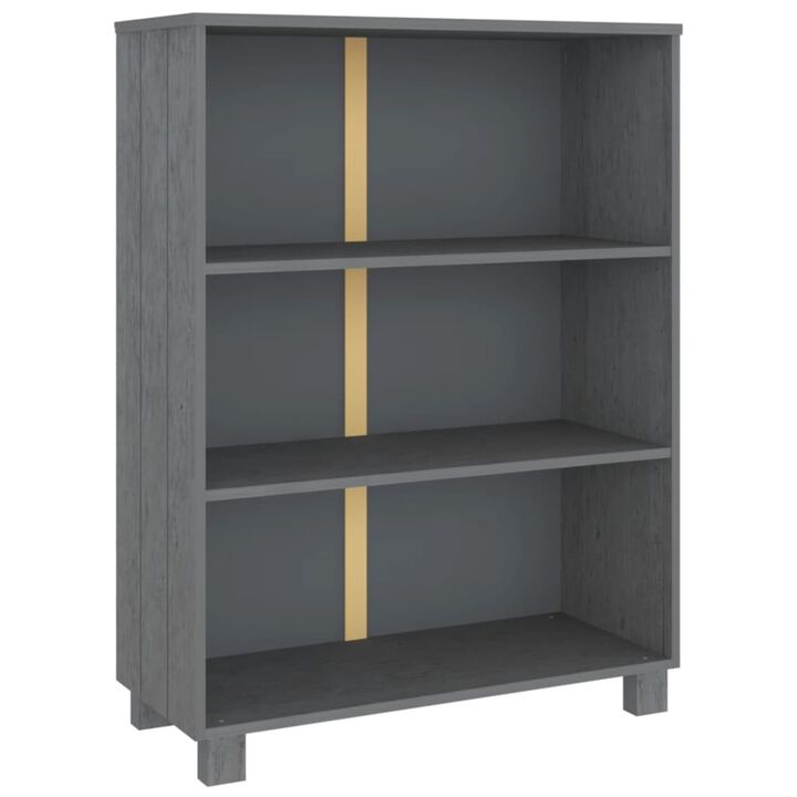 vidaXL Book Cabinet Dark Gray 33.5"x13.8"x13.8" Solid Wood Pine