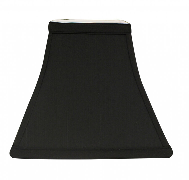 Hivvago 10" Black with White Lining Square Bell Shantung Lampshade