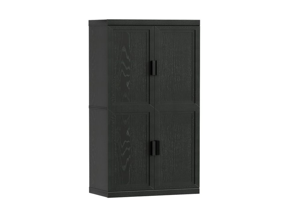 Modern Black Storage Cabinet with Shelves and Doors - Organize Your Space in Style