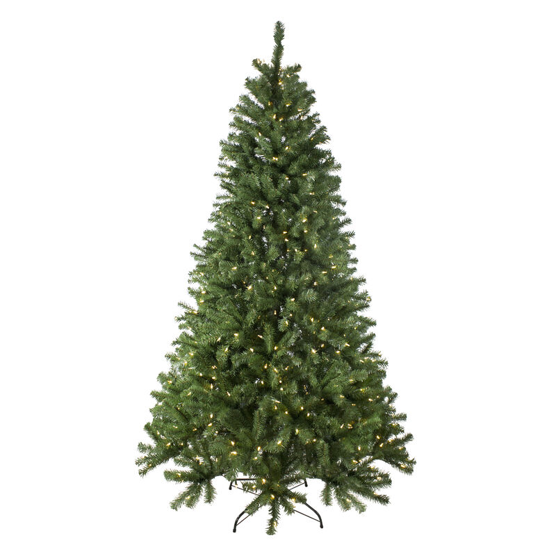 7.5' Pre-Lit Full Multi-Function Basset Pine Artificial Christmas Tree - Dual Color LED Lights
