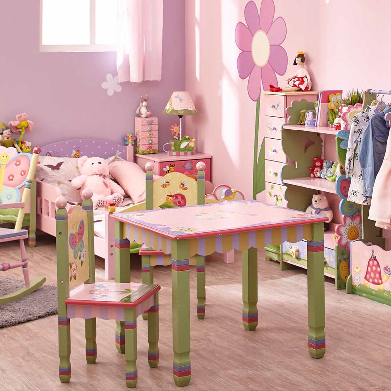 Fantasy Fields Magic Garden Kids Table with Square Spindle Legs, Multi