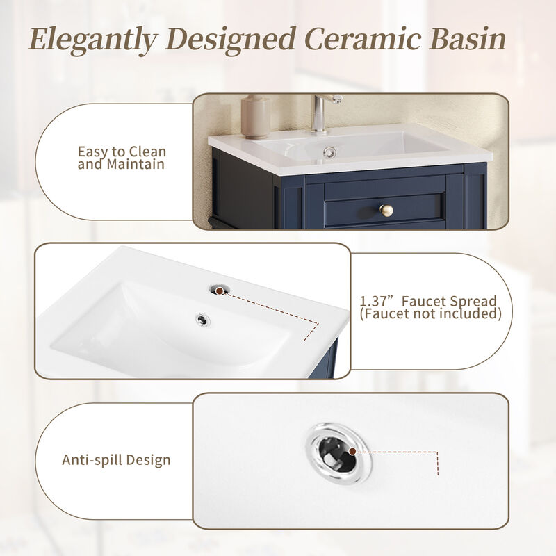 Freestanding Single Bathroom Vanity Set image number 8