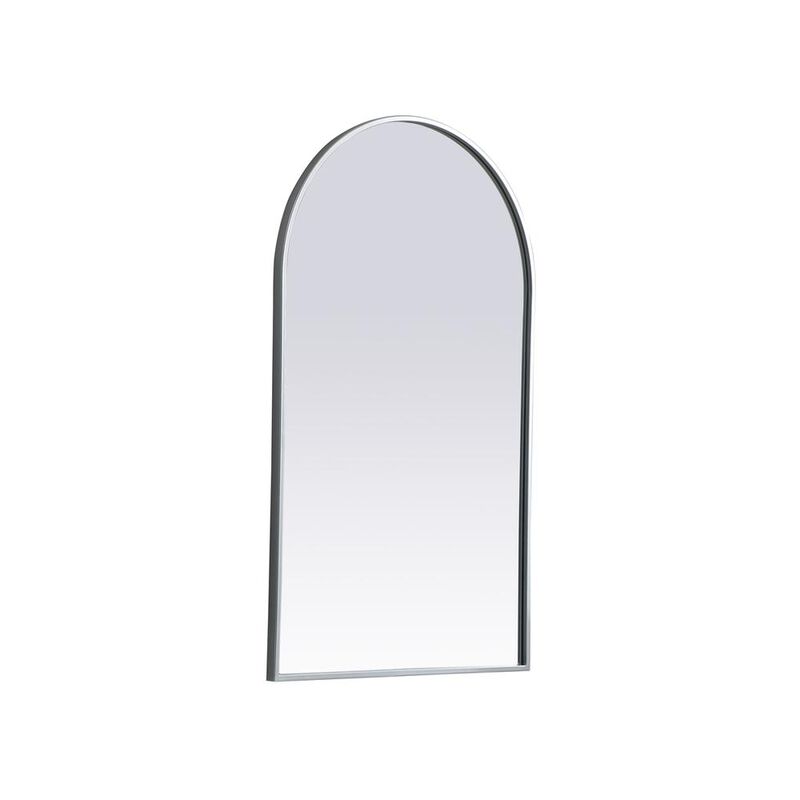 Elegant Decor Metal Frame Arch Mirror 24x40 Inch in Silver