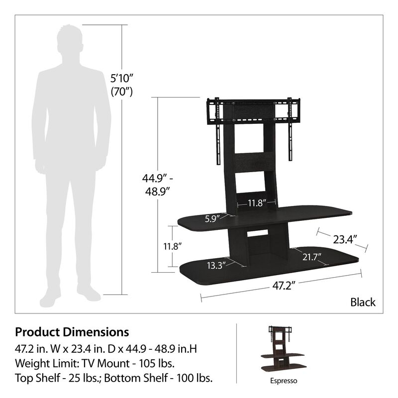 Galaxy TV Stand with Mount for TVs up to 65"
