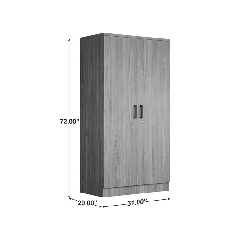 2 Doors Wardrobe with Shelves