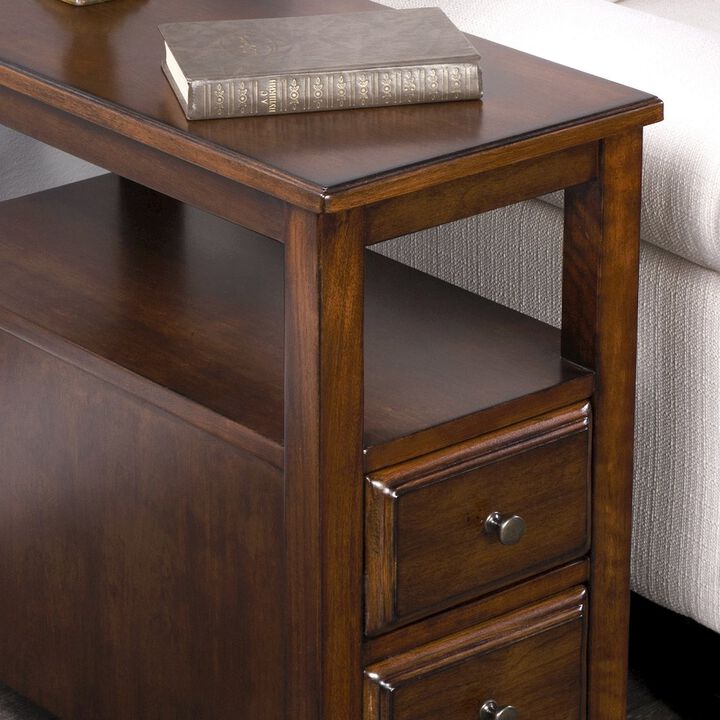 Butler Specialty Marcus Side Table with Storage, Medium Brown