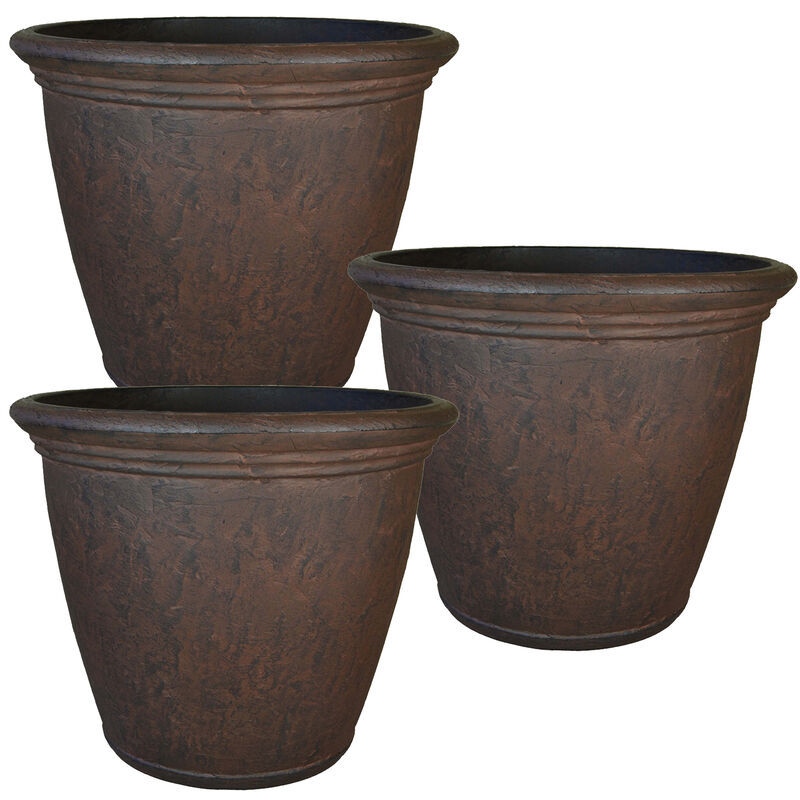 Anjelica Outdoor Flower Pot Planter - 24-Inch - 3-Pack image number 0