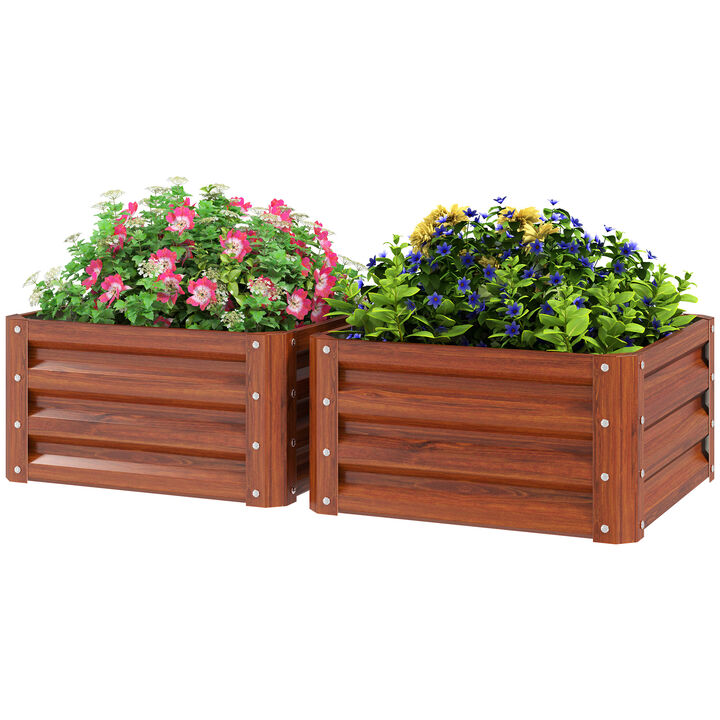 Hivvago 2-Piece 2' x 2' Raised Garden Beds for Vegetables and Herbs