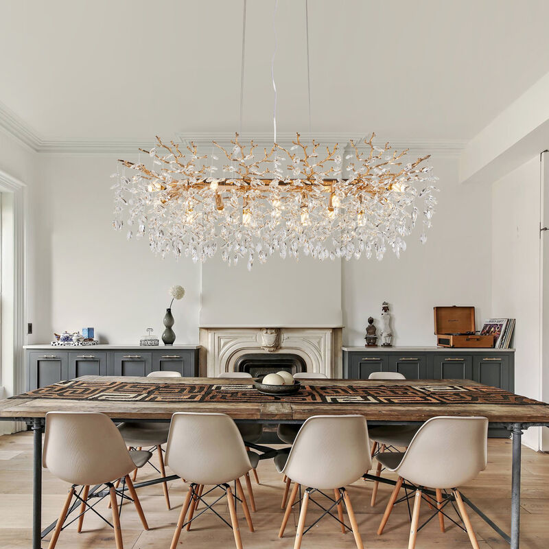ELEMENT ACE 7-Light Modern Crystal Chandelier Pendant Lighting Fixture Perfect for Dining Rooms, Kitchen Islands, Bedrooms, Living Rooms, Foyers and High Ceiling Residential Spaces image number 4