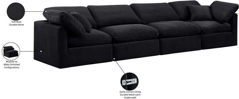 Meridian Furniture Indulge Black Velvet Modular Sofa image number 8