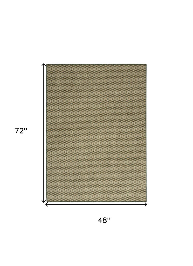 HomeRoots 4' X 6' Green And Taupe Geometric Indoor Outdoor Area Rug image number 4