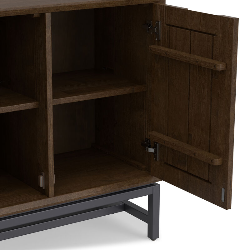 Banting SOLID HARDWOOD 32 inch Wide Modern Industrial Low Storage Cabinet in Walnut Brown image number 8