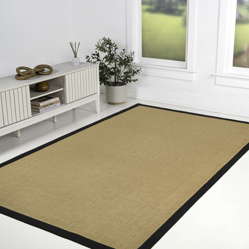 Camden Farmhouse Cottage Border Jute Area Rug