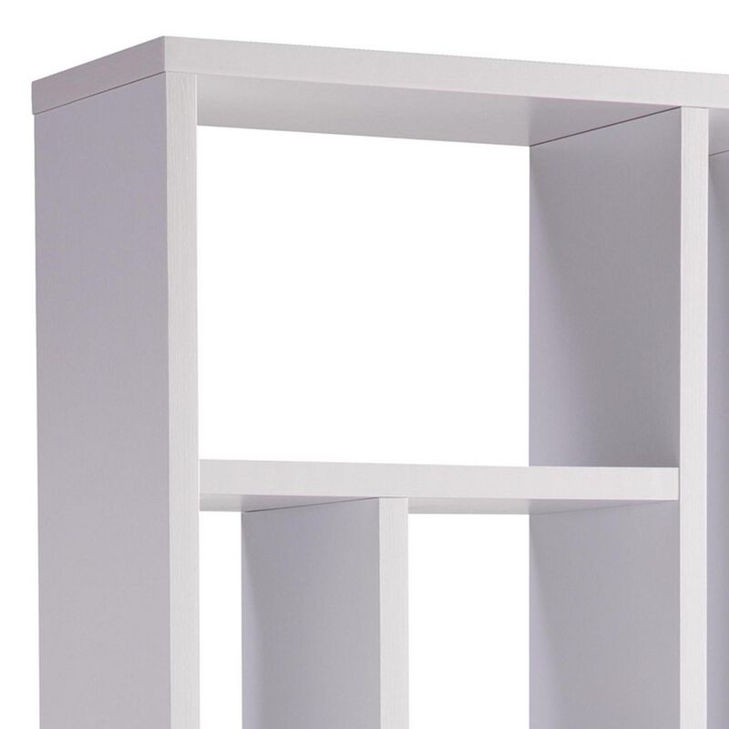 Asa 71 Inch Modern Display Bookshelf, 9 Multi Level Shelves, White Finish-Benzara