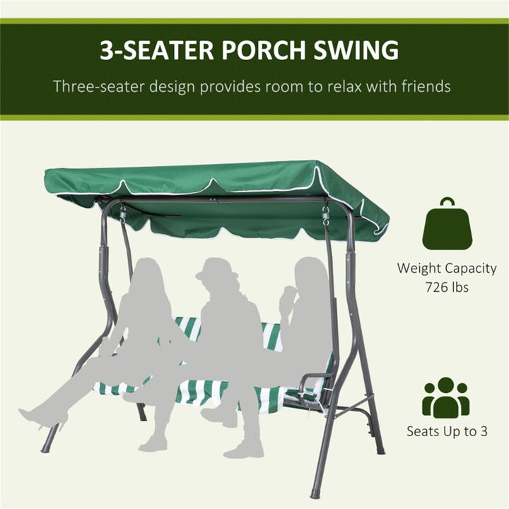 Comfortable 3-Seat Swing Chair for Porch and Outdoor Lounging
