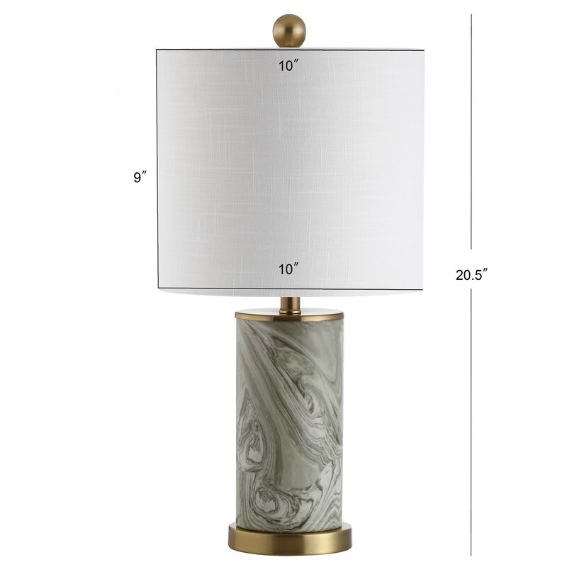 Swirl 20.5" Ceramic LED Table Lamp, Gray/Green image number 3