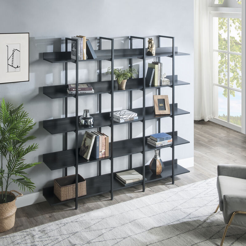 Merax Industrial  5 Tier Bookcase Open Bookshelf