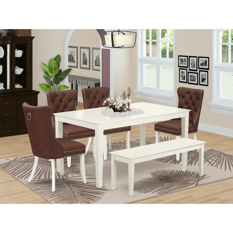 6 Piece Dining Room Furniture Set Contains a Rectangle Kitchen Dining Table