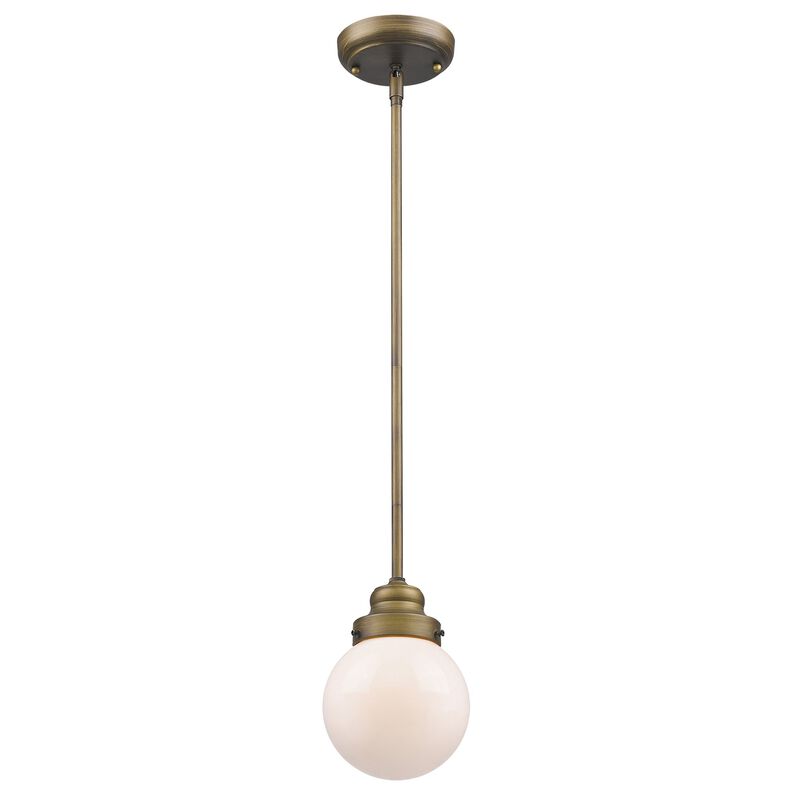 Hivvago Brushed Gold Metal Hanging with Round Glass Shade