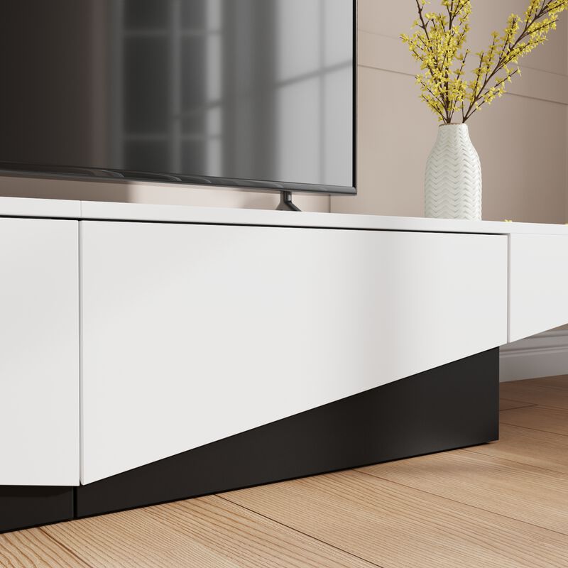 FUFU&GAGA Modern/Contemporary TV Cabinet (Accommodates TVs up to 70-in), White image number 5