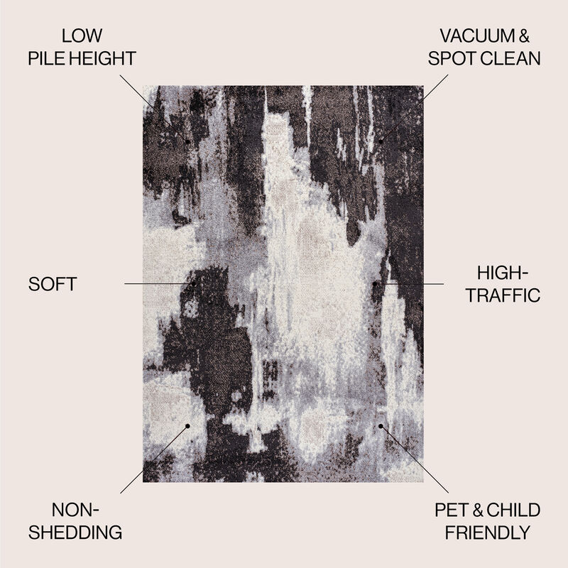 Zoe Contemporary Bohemian Abstract Marble Area Rug