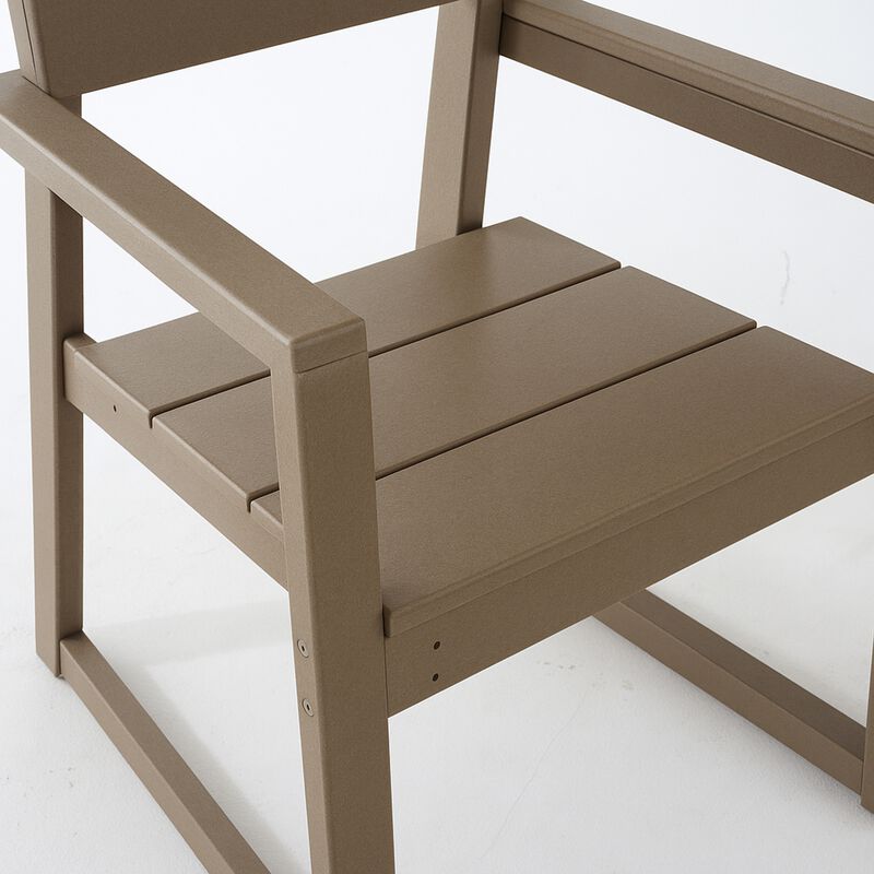 WOW PIONEER All-Weather HDPE Outdoor Dining Armchairs Durable Patio Seating with Backrest and Armrests for Backyard Deck Porch Garden Outdoor Spaces image number 8