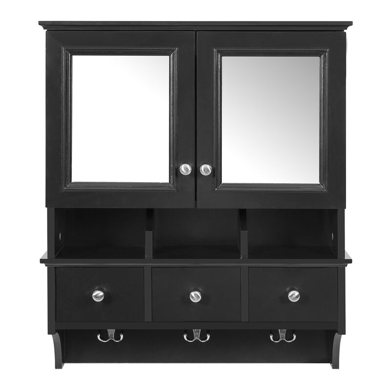 ELEMENT ACE 4-in-1 Wall Mounted Bathroom Mirror Cabinet 24 Inch Medicine Cabinet with Drawers Organizer Hooks High-Definition Mirrors with Storage for Bathroom Vanity image number 0