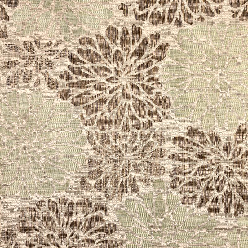 Zinnia Modern Floral Textured Weave Square Indoor/Outdoor Area Rug