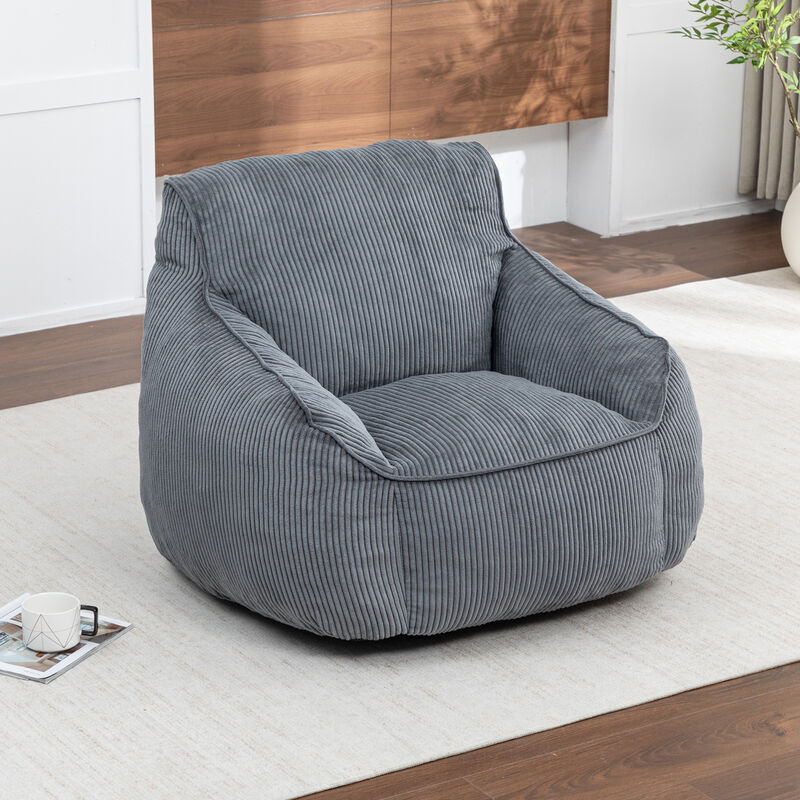 GOODSILO Ergonomic Corduroy Bean Bag Sofa Chair with Armrests for Comfortable Lounging and Relaxation in Any Living Space image number 4