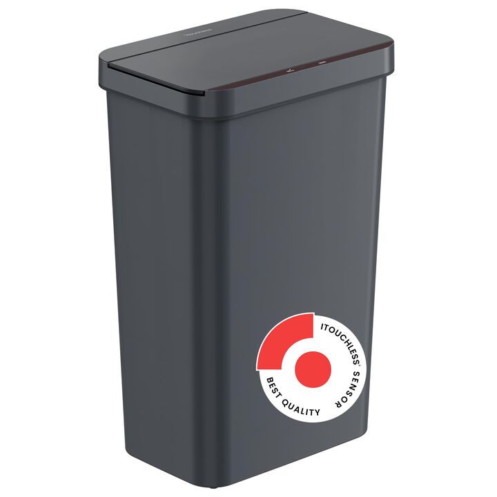 iTouchless 13.2 Gallon / 50 Liter Prime Plastic Sensor Trash Can (Gray)
