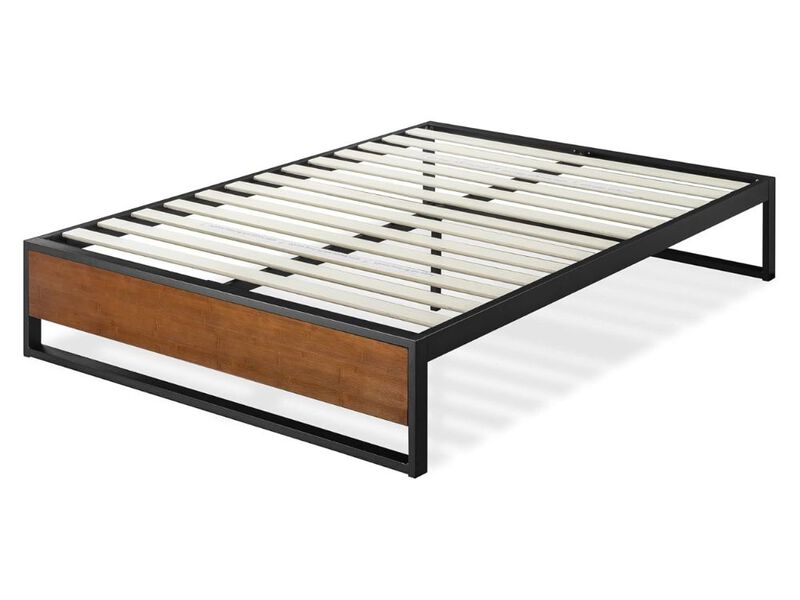 Suzanne Queen Platform Bed &ndash; 14" Bamboo & Metal Frame with Chestnut Brown Finish image number 0